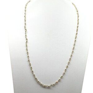 Vintage Delicate Chain Pearl Station Necklace, Gold Tone Choker Studded
